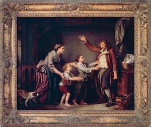 醉翁之意不在酒，让-巴蒂斯特-格吕泽（1725-1805）的作品。 作者 让·巴蒂斯特·格鲁兹