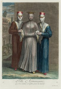 婚礼前的亚美尼亚新娘，1714年。 作者 让·巴蒂斯特·豪萨德