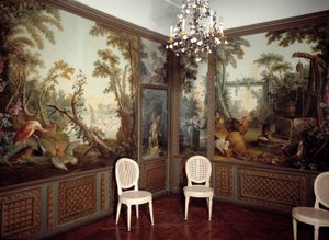让·巴蒂斯特·休特 (Jean Baptiste Huet)（1745-1811 年）实现的 Salon Dearteau 的内部视图