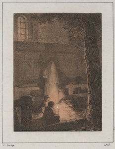 带蜡烛的儿童，1818年。