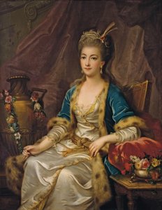 一个坐着的女人的画像穿着“ la russe”