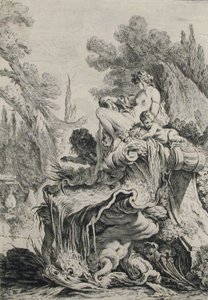 坐在贝壳上的女巫喷泉 Une fontaine avec une näiade assise sur une c..、 作者 让·巴蒂斯特·玛丽·皮埃尔
