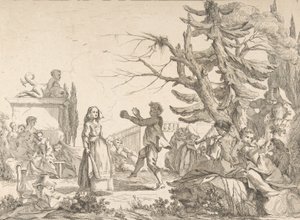 Impromtu舞蹈 《即兴舞会》，1742年。 作者 让·巴蒂斯特·玛丽·皮埃尔