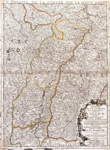 阿尔萨斯 (法国) 地图 (雕刻 作者 让·巴蒂斯特·诺林（Jean Baptiste Nolin）