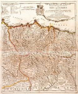 阿斯图里亚斯（西班牙）地图（雕刻 作者 让·巴蒂斯特·诺林（Jean Baptiste Nolin）