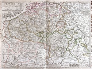 比利时地图（雕刻 作者 让·巴蒂斯特·诺林（Jean Baptiste Nolin）