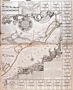 南运河地图及其渡槽（雕刻 作者 让·巴蒂斯特·诺林（Jean Baptiste Nolin）