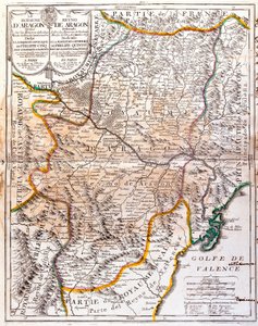 阿拉贡王国（西班牙）地图（雕版画 作者 让·巴蒂斯特·诺林（Jean Baptiste Nolin）