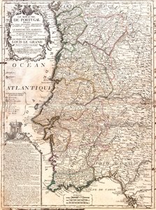 葡萄牙王国地图（雕刻 作者 让·巴蒂斯特·诺林（Jean Baptiste Nolin）