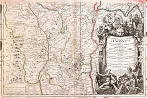 里昂（法国）地图（雕刻 作者 让·巴蒂斯特·诺林（Jean Baptiste Nolin）