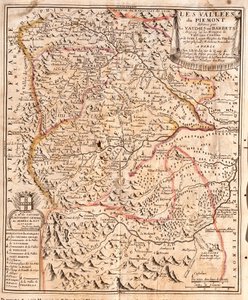 皮埃蒙特（意大利）地图（雕刻 作者 让·巴蒂斯特·诺林（Jean Baptiste Nolin）