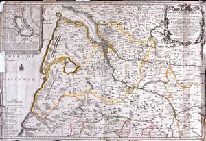 波尔多（法国）周边地区地图（雕刻 作者 让·巴蒂斯特·诺林（Jean Baptiste Nolin）