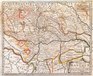 曼托瓦省 (意大利) 的地图 (雕刻 作者 让·巴蒂斯特·诺林（Jean Baptiste Nolin）
