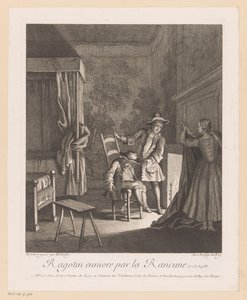 拉戈丁醉倒在火炉旁的椅子上
Ragotin ennivré par la Rancune（物品上的标题）
斯卡隆《罗马喜剧》中的场景（系列名称） 作者 Jean Baptiste Oudry