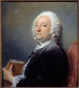 画家休伯特·德鲁埃 (Hubert Drouais) 的肖像 (1699-1767) 让·巴蒂斯特·佩罗诺 (Jean Baptiste Perronneau) (1715-1783) 的粉彩画 1754 年太阳：0.64x0.57 米奥尔良，美术博物馆 - 画家休伯特·德鲁埃 (Hubert Drouais) 的肖像1699-1767）。 粉彩画b