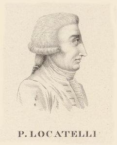 小提琴家和作曲家Pietro Antonio Locatelli 1695-1764的肖像。 作者 让·巴蒂斯特·庞塞·兰伯特