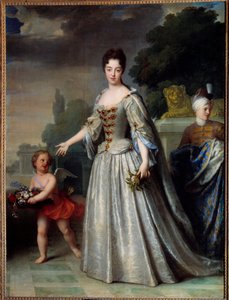法国勃艮第公爵夫人海豚 (1685-1712) 萨瓦的玛丽·阿德莱德 (Marie Adelaide) 的肖像。 让·巴蒂斯特·桑泰尔 (Jean Baptiste Santerre) 的绘画 (1651-1717)