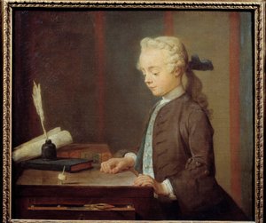 The Toton Child. Auguste Gabriel Godefroy (1728-1813) A child playing toton, kind of has four faces that is rotated like a top. Painting by Jean Baptiste Simeon Chardin (1699-1779) 1738. Dim. 0,67x0,76 m. 作者 让·巴蒂斯特·西蒙·查尔丁