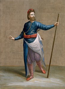 一位亚美尼亚建筑师，来自Charles de Ferriol的“代表黎凡特的不同国家的一百张照片的集合”中的第88页，由J. de Franssieres雕刻，1707-08（彩色版画） 作者 让·巴蒂斯特·范穆尔