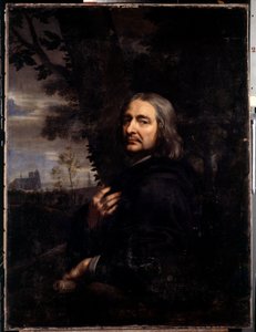 菲利普·德尚佩涅，艺术家的叔叔（1602-1674 年）消失的自画像复制品。 让·巴蒂斯特·德·尚佩涅 (Jean Baptiste de Champaigne) (1631-1681) 1668 年作画。 1,2x0,9 m