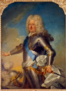 Stanislas Leszcinski (1677-1766) 的肖像 波兰国王、洛林公爵和让·巴蒂斯特·范·卢 (Jean Baptiste Van Loo) 的画作 (1684-1745) 18 世纪 1,33x1,13 m