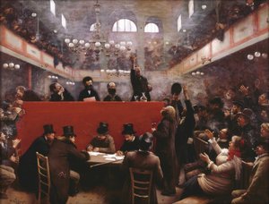 在格拉夫会议厅在格拉夫会议厅的会议，1884年 作者 让·贝罗