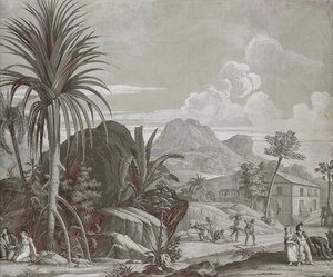 Dufour＆Cie的《 Paul et Virginie》系列壁纸墙纸，走一走，约1823年 作者 让·布洛克