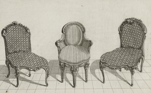 藤椅，敞蓬车扶手椅，藤椅，于1770年代中期出版（刻在普通纸上） 作者 吉恩·查尔斯（Deanafosse）