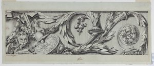 素描，带灵索的门楣，1775-80 年 作者 让·查尔斯·德拉福斯（Jean Charles Delafosse）