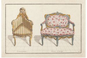 角落，半沙发。Nouvelle Iconologie Historique ou Attributes Hierogliphyques, c.1768.