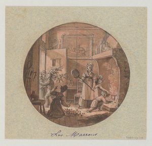 为甜点服务（Service des Objets de Dessert）设计彩绘瓷盘 Les Marrons（栗子）。 作者 塞夫尔瓷厂
