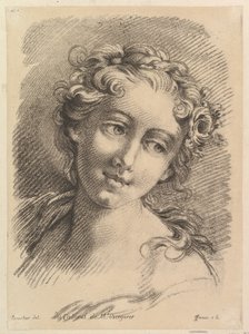 一个女人的头，1748-69 作者 让·查尔斯·弗朗索瓦