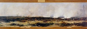 俄罗斯战役：“1812 年 7 月 9 日莫斯科战役全景”。 拿破仑一世（1769-1821）的法国人与米哈伊尔·戈列尼切夫·库图佐夫（Golenishchev