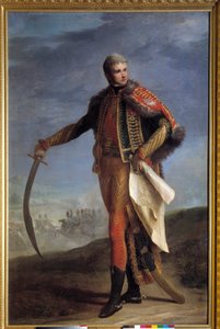 让·拉纳（Jean Lannes）（1769-1809 年）的肖像，蒙特贝罗公爵，帝国元帅让·查尔斯·尼凯斯·佩兰（Jean Charles Nicaise Perrin，1754-1831 年）的画作。 1804-1809 年。 暗淡。 2,1x1,4 m。 - Jean Lannes (1769-1809) 蒙特贝罗公爵，帝国元帅的全长肖像。 作者 让·查尔斯·尼卡瓦斯·佩林