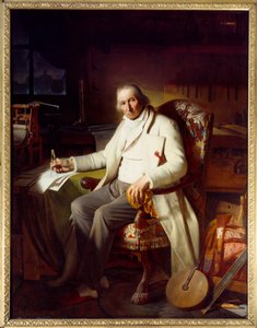 Portrait of Joseph Marie Jacquard (1751-1834) inventor of the weaving machine. Painting by Claude Bonnefond (1796-1860) 作者 让·克劳德·博内丰