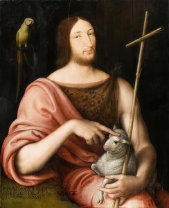 法国的弗朗西斯一世（1494-1547）的肖像，浸信会圣约翰。 1518