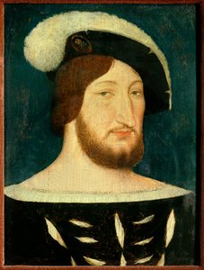 法国国王弗朗索瓦一世 (1494 - 1547) 的肖像。 让·克鲁埃 (Jean Clouet) 的绘画 (1485-1541)
