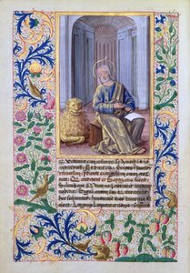 拉特女士。 QvI126 f.98v圣马克，来自路易斯奥尔良时报，1469年 作者 Jean Colombe