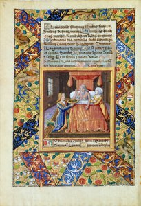拉特女士。 QvI126 fol.19v Isaac祝福雅各布，来自“路易·奥尔良时报”，1490年