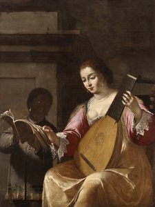 女人玩琵琶，1638年