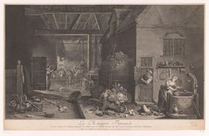 农舍内部
La Ménagere Flamande（物品上的标题） 作者 让·达勒（JeanDaullé）