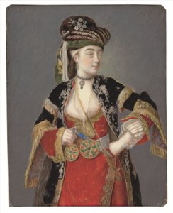 劳拉·塔西（Laura Tarsi）在土耳其服饰中的肖像 作者 让·埃蒂安·利奥塔