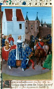 约翰二世进入巴黎，十四世纪，1455-1460年。 作者 让·富凯