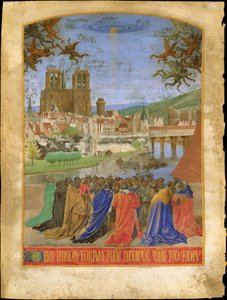 上帝的右手保护信徒对抗恶魔，c.1452-1460（羊皮纸上的蛋彩画和金箔）