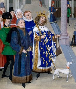 detail of “” Le roi saint Louis (Louis IX (1214-1270) appretant à partir outre mer””” Miniature from “” Les Grandes Chronicles”” by Jean Fouquet (1420-1481), Paris, Bibliotheque de l