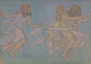 孩子们在玩耍，1915年。 作者 让·弗朗西斯·奥伯丁