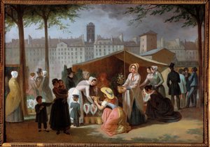 The flower walk. Painting by Jean Francois Demay (1798 - 1850) 作者 让·弗朗索瓦·德迈