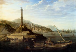 拿破仑战争：1800 年 6 月 24 日米奥利斯将军指挥的法国军队进入基因。 Jean Francois Hue (1751-1823) 作画 作者 让·弗朗索瓦·顺化