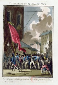 Marquis Bernard Rene Jordan de Launay（1740-89）巴士底狱总督于1789年7月14日进入Hotel de Ville酒店