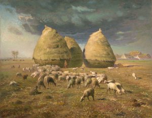 干草堆：秋天，c.1874 作者 让·弗朗索瓦·米勒